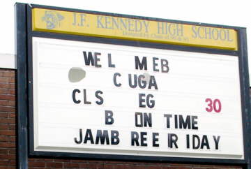 Kennedy High School's sign
