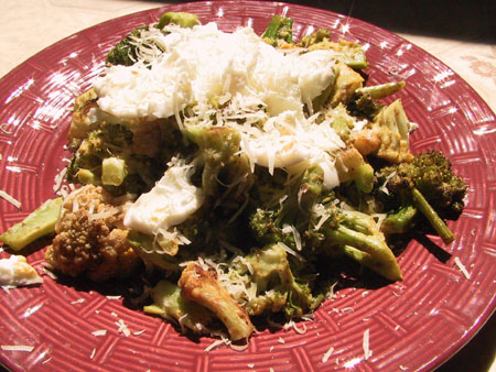 Roasted Broccoli Cauliflower Salad with HB Egg Vinaigrette